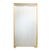 5 ft. x 8 ft. White Shaker 1-Panel Solid Core Primed MDF Prehung Interior French Door