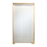Puerta francesa interior precolgada de 1 panel de MDF con imprimación y núcleo sólido, de estilo Shaker, color blanco, de 5 pies x 8 pies