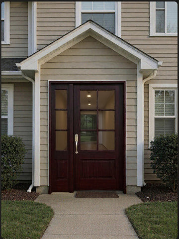 4/5x6/8 Exterior Mahogany Door with 6 Lites Without Trim and One Sidelight