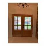 6 ft. x 6 ft. 8 in. Mahogany Prehung Front Double Door 6 Lite