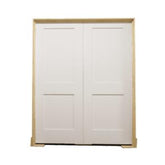 6 ft. x 6 ft. 8 in. White Shaker 2-Panel Solid Core Primed MDF Prehung Interior French Door