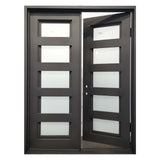6 ft. x 8 ft. Exterior 5 Lite Wrought Iron Prehung Door