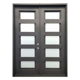 6 ft. x 8 ft. Exterior 5 Lite Wrought Iron Prehung Door