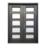 6 ft. x 8 ft. Exterior 5 Lite Wrought Iron Prehung Door