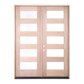 6 ft. x 8 ft. Exterior Mahogany Prehung Double Door with 5 Lites