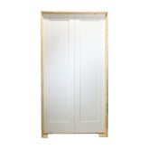 6 ft. x 8 ft. White Shaker 1-Panel Solid Core Primed MDF Prehung Interior French Door