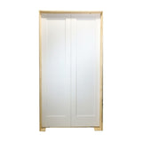 6 ft. x 8 ft. White Shaker 1-Panel Solid Core Primed MDF Prehung Interior French Door