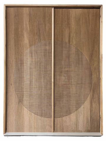 6 ft. 2 in. x 8 ft. Double Exterior Mahogany Door Slab with Circle Carving