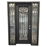 Carmen 5/9x8/0 Square Exterior Wrought Iron Prehung Double Door