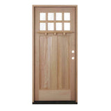 Puerta precolgada exterior de caoba Craftsman 8 Lite Dentil de 3 pies x 6 pies 8 pulgadas