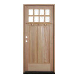 Puerta precolgada exterior de caoba Craftsman 8 Lite Dentil de 3 pies x 6 pies 8 pulgadas