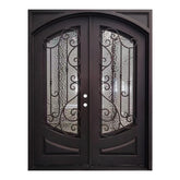 Elina 6 ft. x 8 ft. Square Exterior Wrought Iron Prehung Double Door