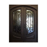 Elina 6 ft. x 8 ft. Square Exterior Wrought Iron Prehung Double Door