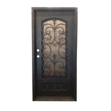 Fleur De Lis 3 ft. x 6 ft. 8 in. Single Wrought Iron Prehung Front Door