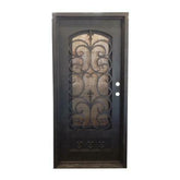 Fleur De Lis 3 ft. x 6 ft. 8 in. Single Wrought Iron Prehung Front Door