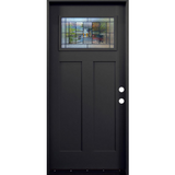 Hometown 3/0x6/8 Single Prehung Fiberglass Door in Black
