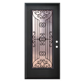 Jupiter 3/0x6/8 Single Prehung Fiberglass Door in Black