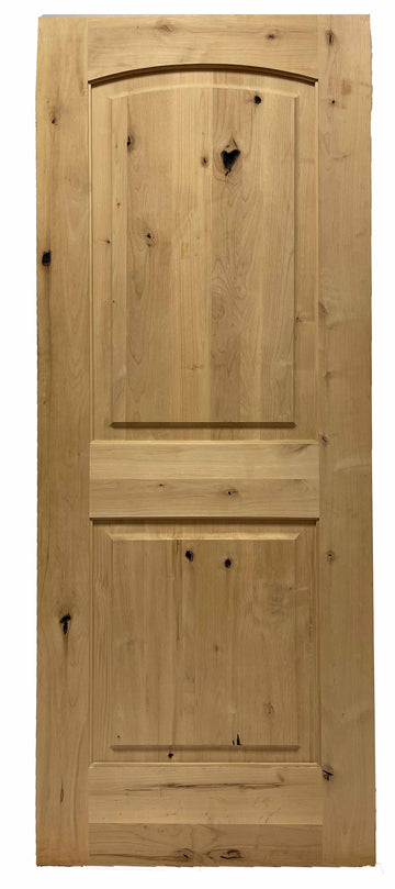 2 ft. 6in. x 6 ft. 8 in. 2-Panel Arch Knotty Alder Interior Door Prehung