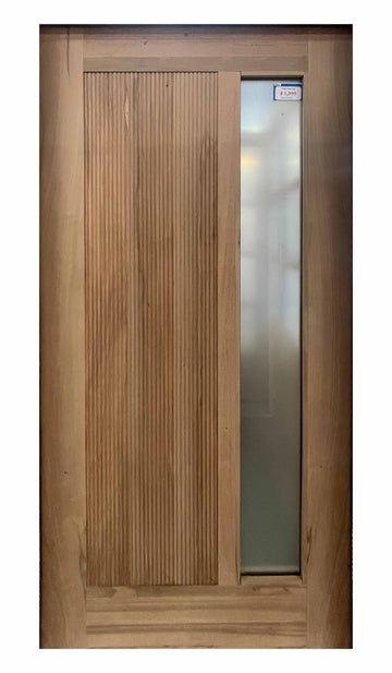 3ft. x 6 ft. 8 in. Mahogany V Groove 1 Lite Door Slab