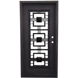 Malibu 3/0x6/8 Exterior Wrought Iron Prehung Single Door