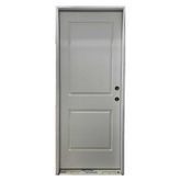 Masonite 2/8x6/8 Belleville Smooth Fiberglass 2 Panel Square Prehung Front Door