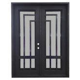 Oslo 6/0x8/0 Square Exterior Wrought Iron Prehung Double Door