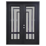 Oslo 6/0x8/0 Square Exterior Wrought Iron Prehung Double Door