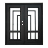 Oslo 6 ft. x 6 ft. 8 in. Exterior Wrought Iron Prehung Double Door