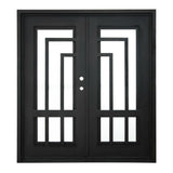 Oslo 6 ft. x 6 ft. 8 in. Exterior Wrought Iron Prehung Double Door