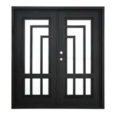 Oslo 6 ft. x 6 ft. 8 in. Exterior Wrought Iron Prehung Double Door