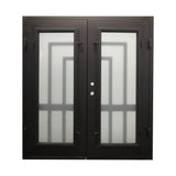 Oslo 6 ft. x 6 ft. 8 in. Exterior Wrought Iron Prehung Double Door
