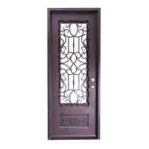 Pasadena 3 ft. x 8 ft. Wrought Iron Exterior Prehung Single Door