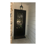 Pasadena 3 ft. x 8 ft. Wrought Iron Exterior Prehung Single Door