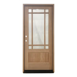 Prairie 3 ft. x 6 ft. 8 in. Mahogany Prehung Front Door with 9 Marginal Lites