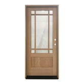 Prairie 3 ft. x 6 ft. 8 in. Mahogany Prehung Front Door with 9 Marginal Lites