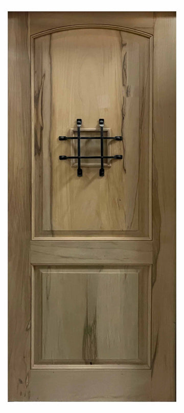 3 ft. x 8 ft. Pre-Hung Teak Speakeasy Exterior Wood Door