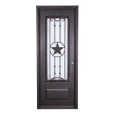 Texas Star 3 ft. x 8 ft. Wrought Iron Exterior Prehung Single Door
