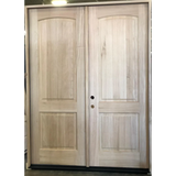 6/0x8/0 Exterior Mahogany 2 Panel Arched Prehung Double Door