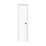 18 in. x 80 in. 1-Panel Shaker Solid Core Primed White MDF Prehung Interior Door with Black Hinges - Interior Doors