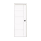 18 in. x 80 in. 1-Panel Shaker Solid Core Primed White MDF Prehung Interior Door with Black Hinges - Interior Doors