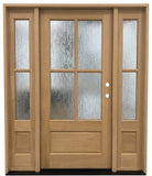 5/9x6/8 Exterior Mahogany Door 3/4 4 Lite with Sidelights