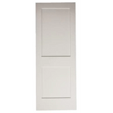 28 in x 80 in White Shaker 2-Panel Solid Core Primed MDF Interior Door Slab