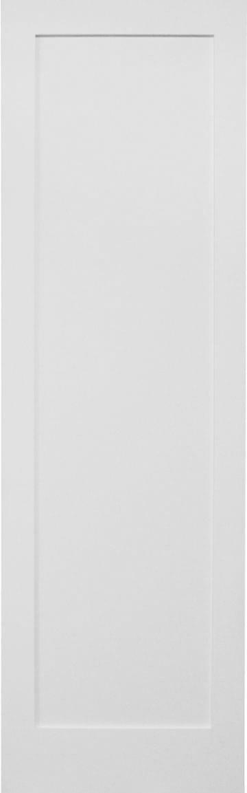 18 in. x 8 ft. White Shaker 1-Panel Solid Core Primed MDF Interior Door Slab