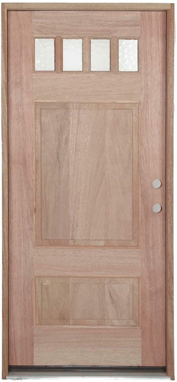3 ft. x 6 ft. 8 in. Exterior Mahogany Door Craftsman Style with 1/7 Glass
