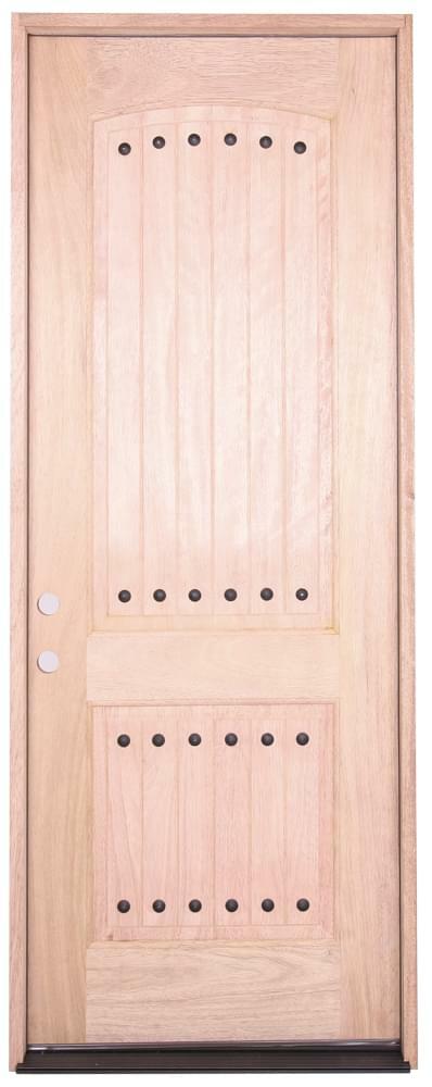 3 ft. x 8 ft. Clavos 2 Panel Exterior Mahogany Door Main Layout Photo