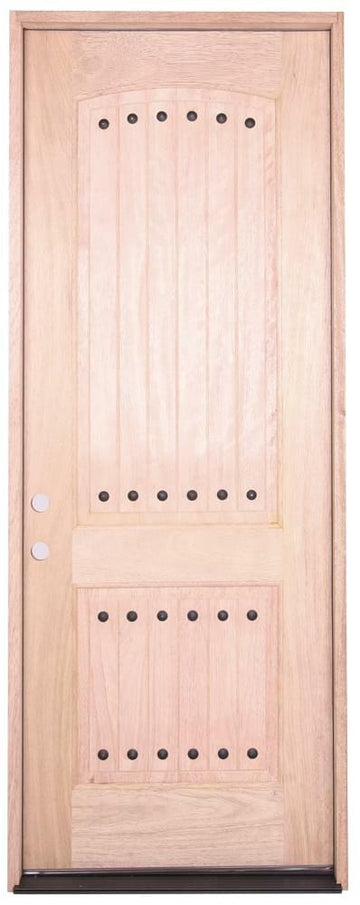 3 ft. x 8 ft. Clavos 2 Panel Exterior Mahogany Door Main Layout Photo