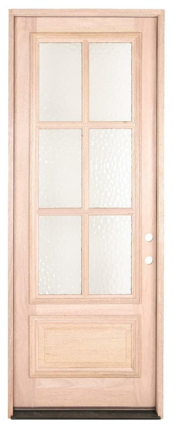 3 ft. x 8 ft. Exterior Mahogany Prehung Single Door with 6 Lite
