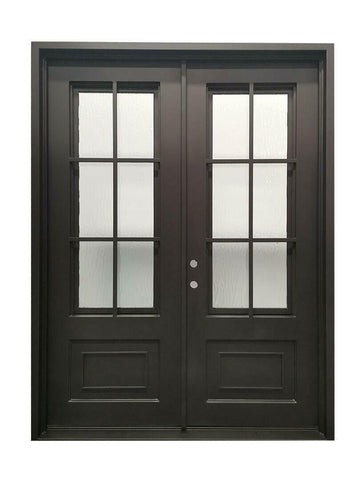 6ft. x 8ft. 6 Lite Double Wrought Iron Door