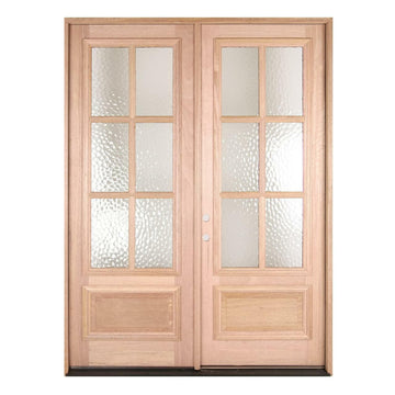 6 ft. x 8 ft. Exterior Mahogany Prehung Double Door 6 Lite