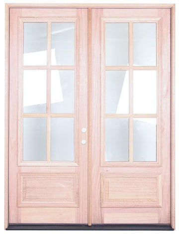 6 ft. x 8 ft. Exterior Mahogany Prehung Double Door 6 Lite